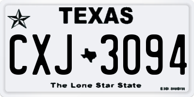 TX license plate CXJ3094