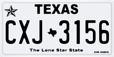 TX license plate CXJ3156