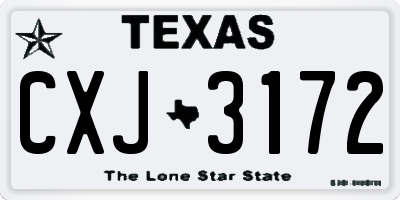 TX license plate CXJ3172