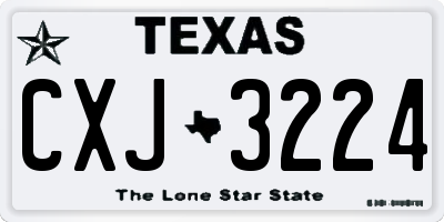 TX license plate CXJ3224