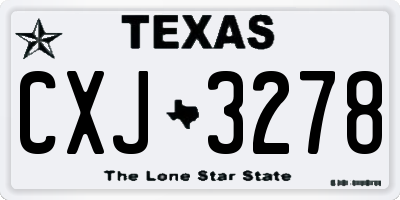 TX license plate CXJ3278