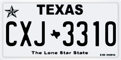 TX license plate CXJ3310