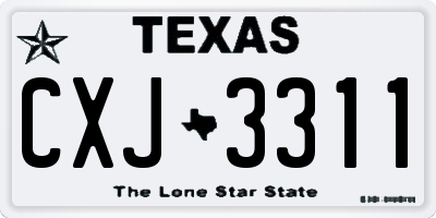 TX license plate CXJ3311
