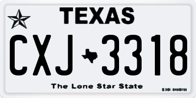 TX license plate CXJ3318