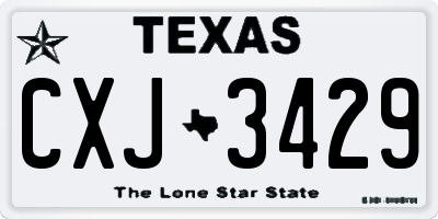 TX license plate CXJ3429