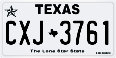 TX license plate CXJ3761