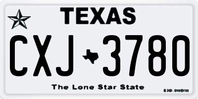 TX license plate CXJ3780