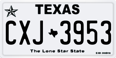 TX license plate CXJ3953