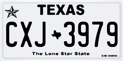 TX license plate CXJ3979
