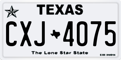 TX license plate CXJ4075