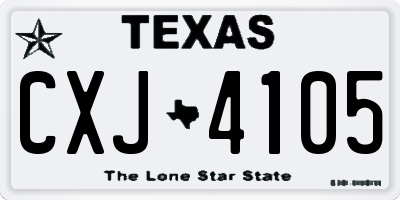 TX license plate CXJ4105