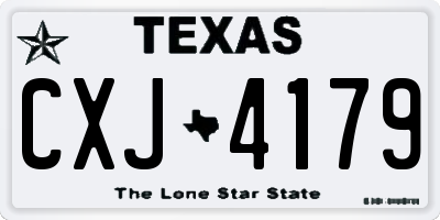 TX license plate CXJ4179