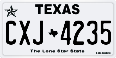 TX license plate CXJ4235