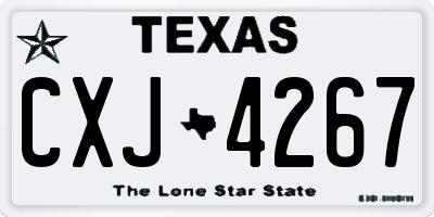 TX license plate CXJ4267