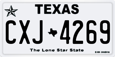 TX license plate CXJ4269