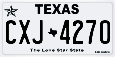 TX license plate CXJ4270