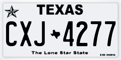 TX license plate CXJ4277