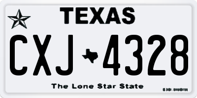 TX license plate CXJ4328