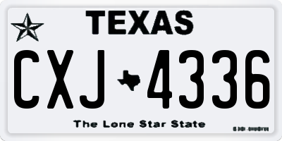 TX license plate CXJ4336