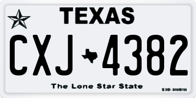 TX license plate CXJ4382