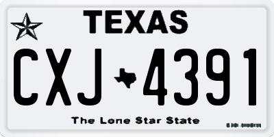 TX license plate CXJ4391
