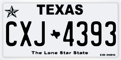 TX license plate CXJ4393