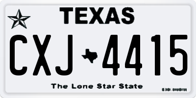TX license plate CXJ4415