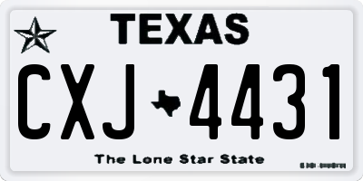 TX license plate CXJ4431