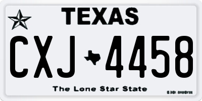 TX license plate CXJ4458