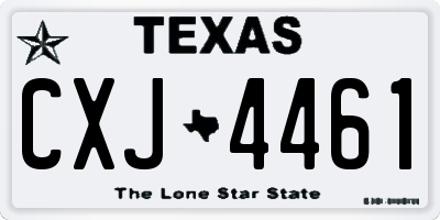 TX license plate CXJ4461