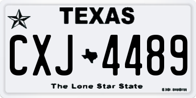 TX license plate CXJ4489