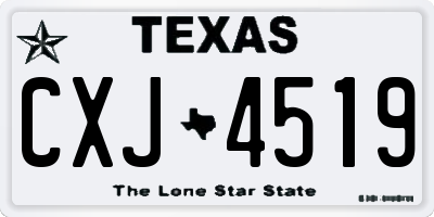 TX license plate CXJ4519