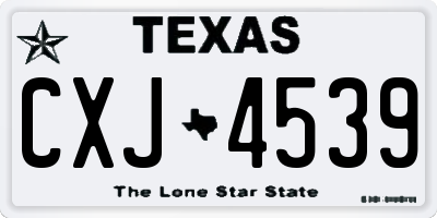 TX license plate CXJ4539