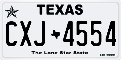 TX license plate CXJ4554