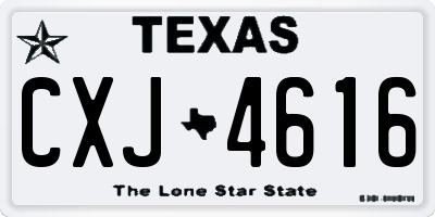 TX license plate CXJ4616