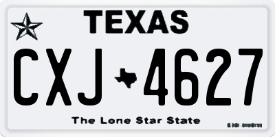 TX license plate CXJ4627