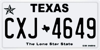 TX license plate CXJ4649