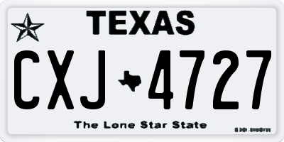 TX license plate CXJ4727
