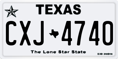 TX license plate CXJ4740