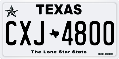 TX license plate CXJ4800