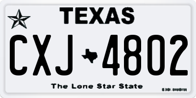 TX license plate CXJ4802