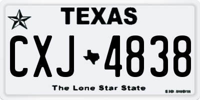 TX license plate CXJ4838