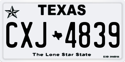 TX license plate CXJ4839