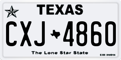 TX license plate CXJ4860