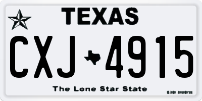 TX license plate CXJ4915