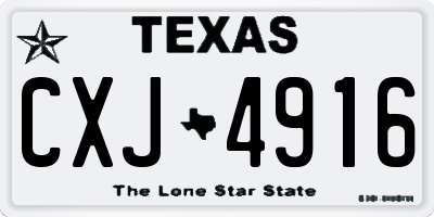 TX license plate CXJ4916