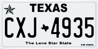 TX license plate CXJ4935