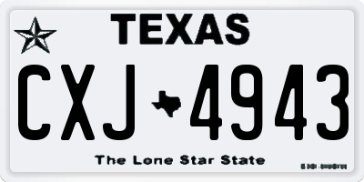TX license plate CXJ4943