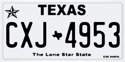 TX license plate CXJ4953