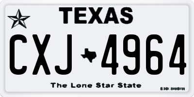 TX license plate CXJ4964